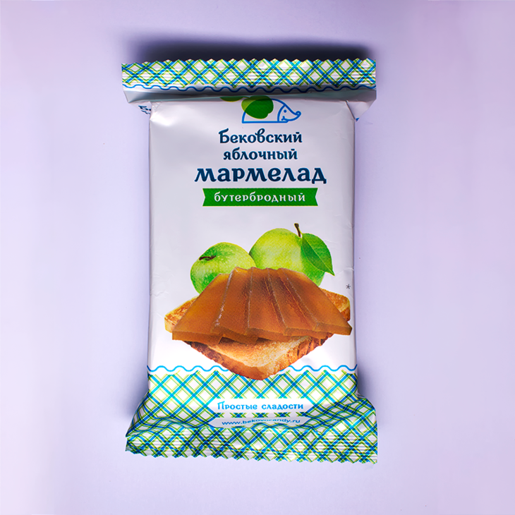 Упаковка яблочного бутербродного мармелада для Бековского пищекомбината