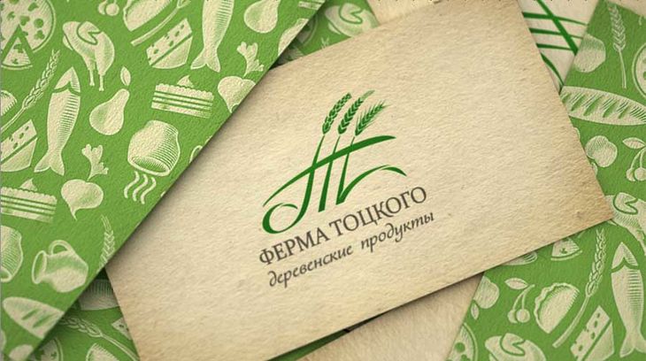 Логотип и фирменный паттерн для эко-продуктов Ферма Тоцкого