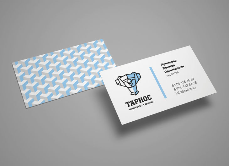 Дизайн личной визитки для строительной компании Тариос