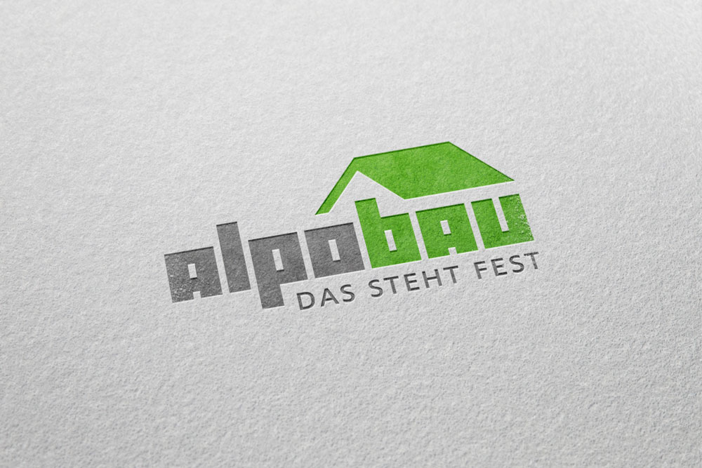 Логотип компании по ремонту домов Alpobau в Германии