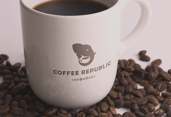 Coffee Republic. Логотип на кружке