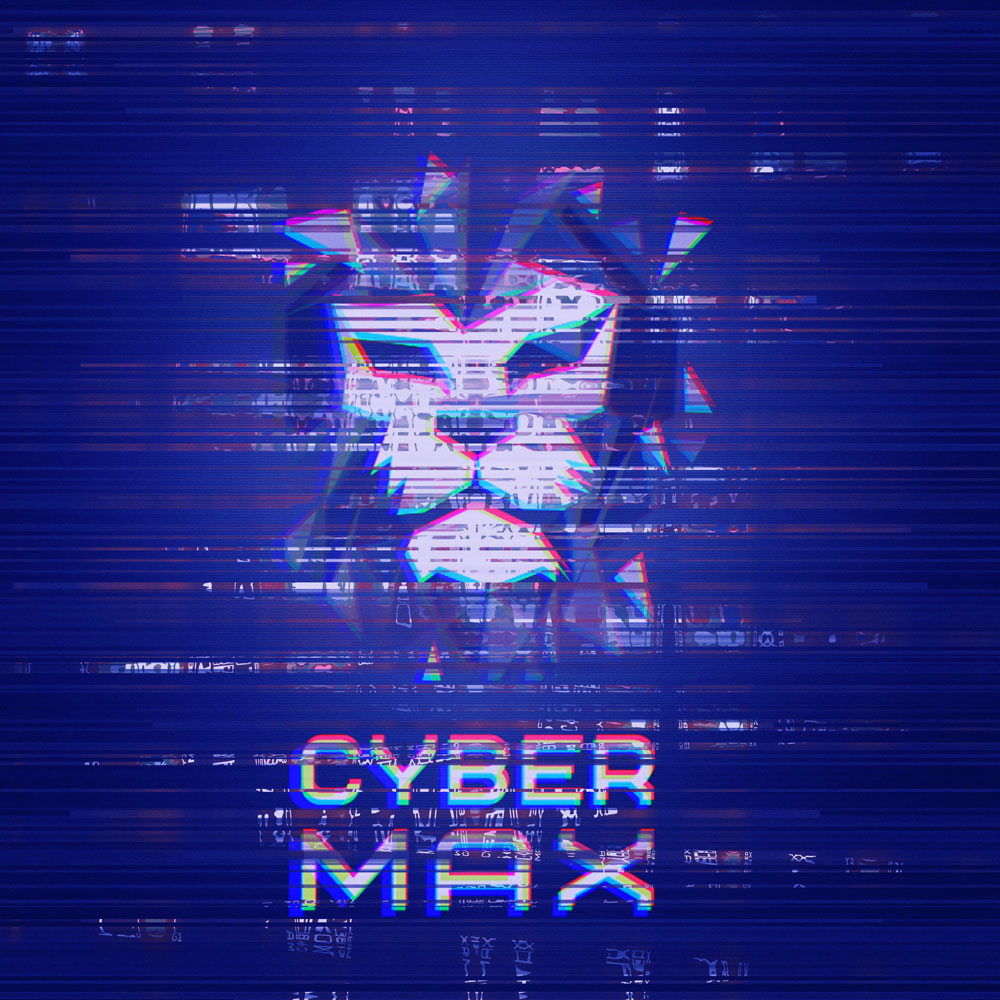 Логотип для кибер клуба Cyber Max. Стилизация для фона