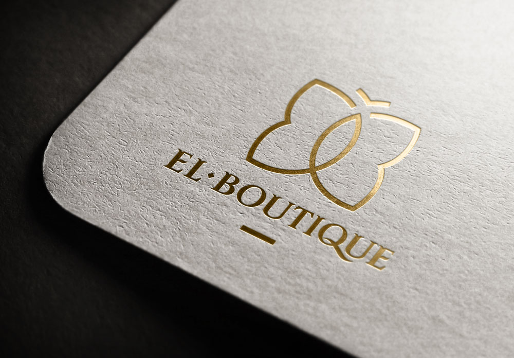 Логотип El-BOUTIQUE. Фольгирование на пластике