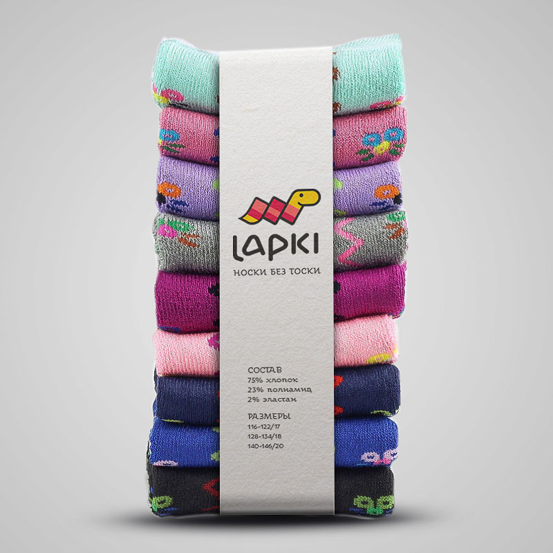 Логотип для магазина креативных носков Lapki