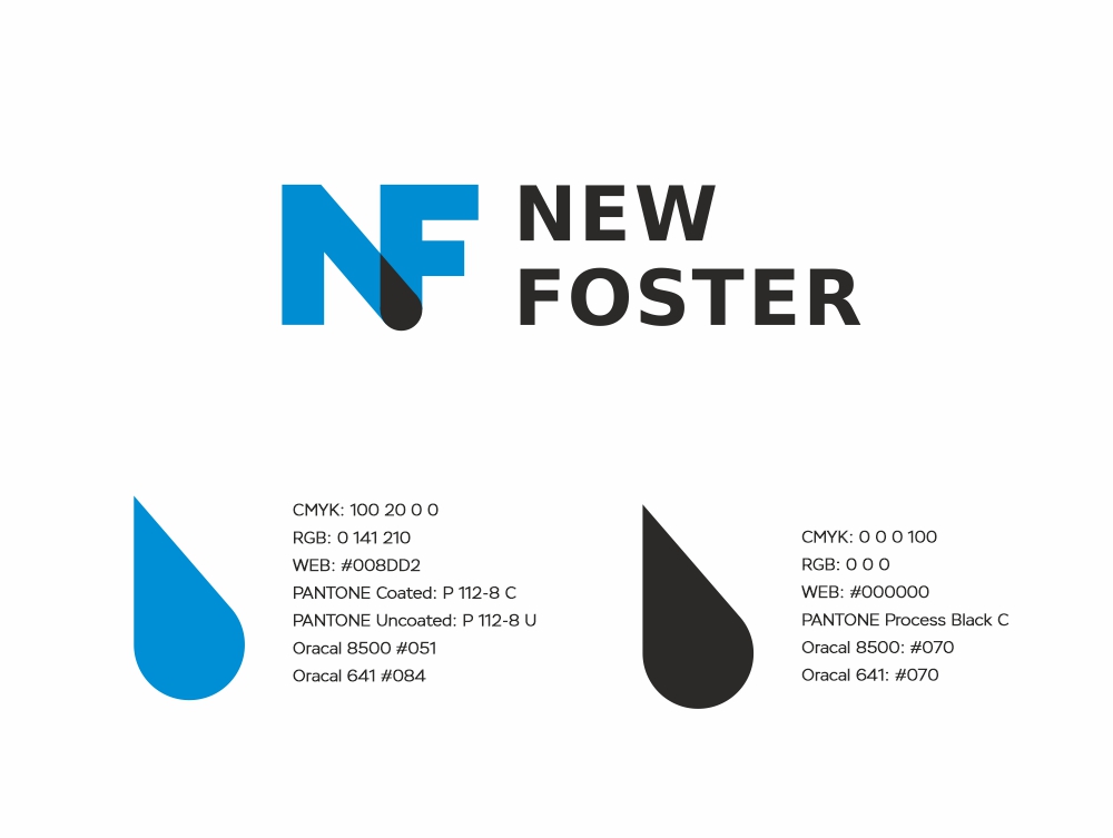 Логотип New Foster. Двухцветное решение. Фирменные цвета