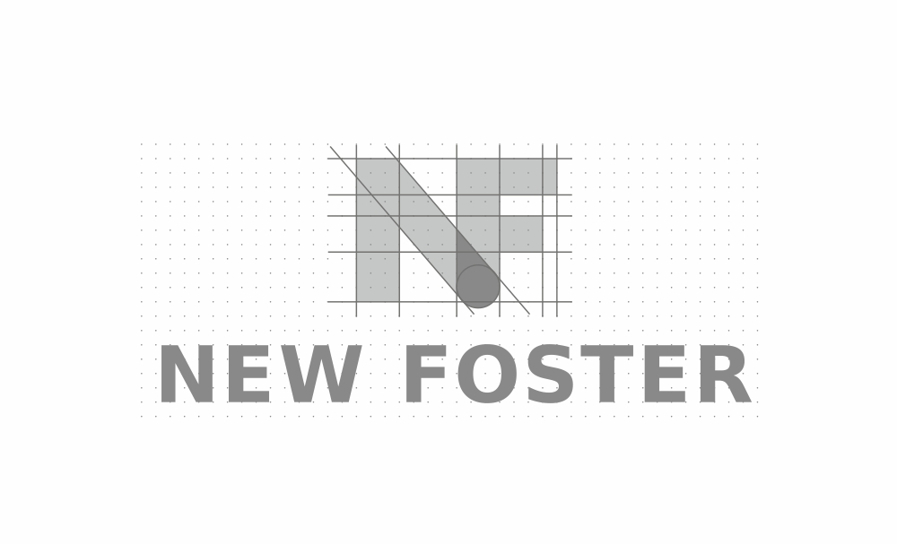 Логотип New Foster. Двухцветное решение. Геометрия логотипа