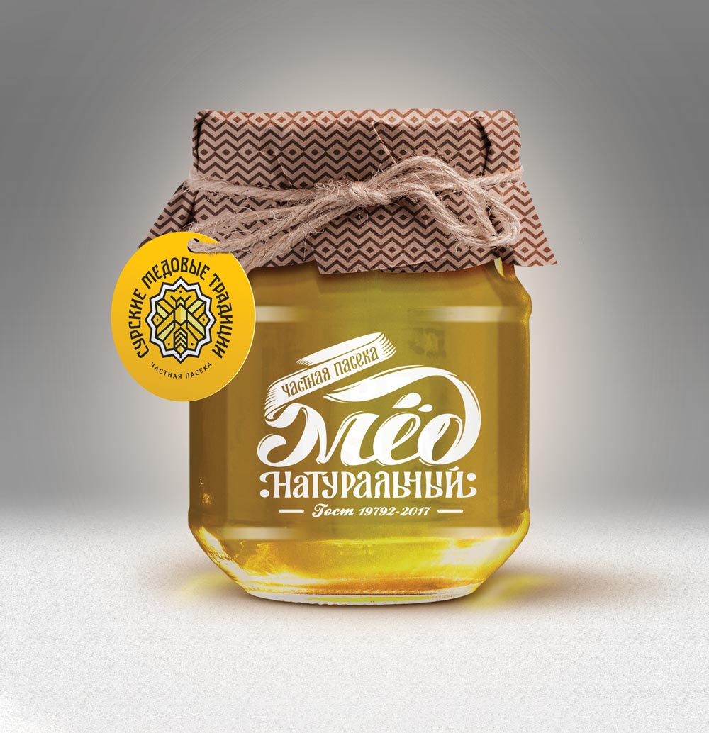 Концепт оформления банки с мёдом для компании Сурские Медовые Традиции
